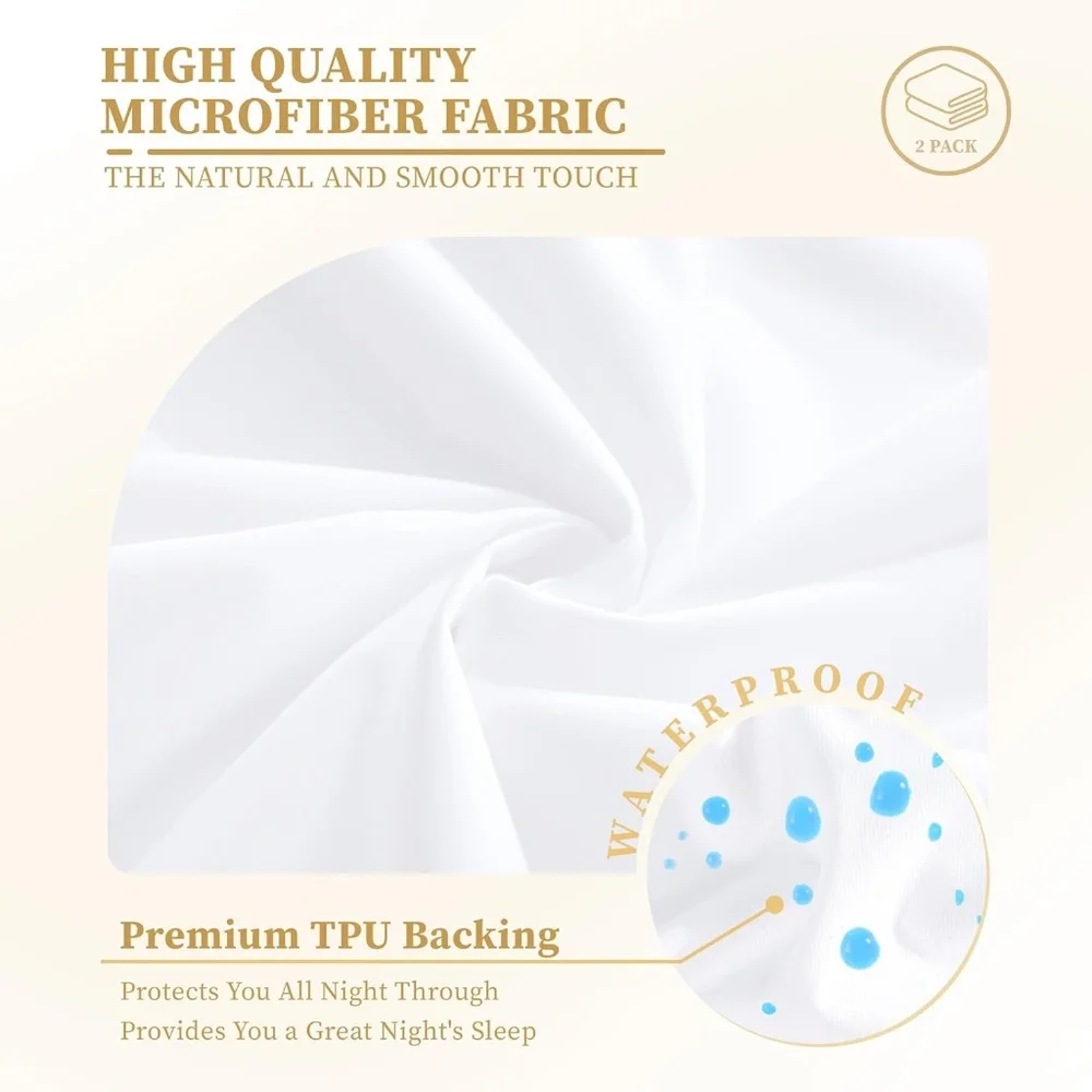Mattress Pads 2 Pack Twin - Deep Pockets Waterproof White New in Packaging